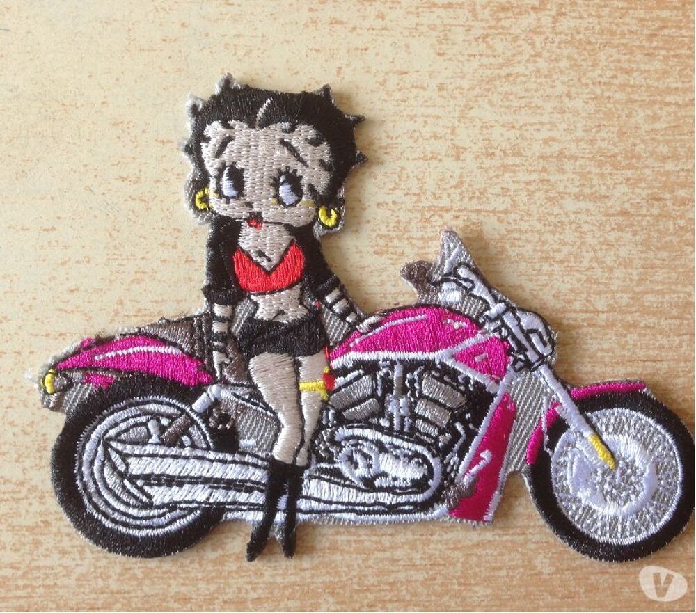 
&Eacute;cusson brod&eacute; betty boop lady biker 9,5x7cm n&deg;2
