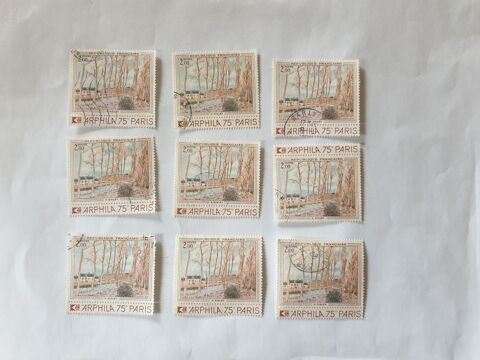 Timbre france Canal du loing arphila 75 paris 1974- lot 2.25 0 Marseille 9 (13)