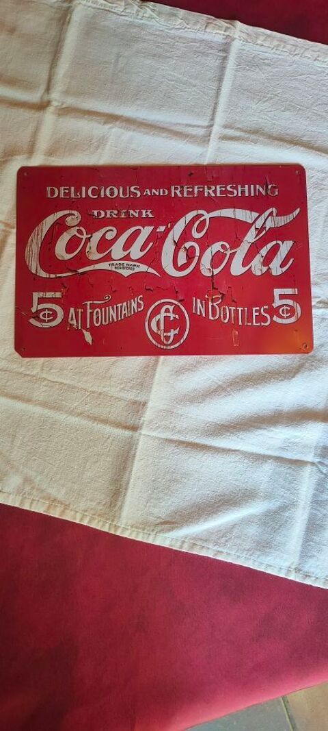 Plaque publicitaire delicious and refreshing drink Coca-Cola 15 Avermes (03)