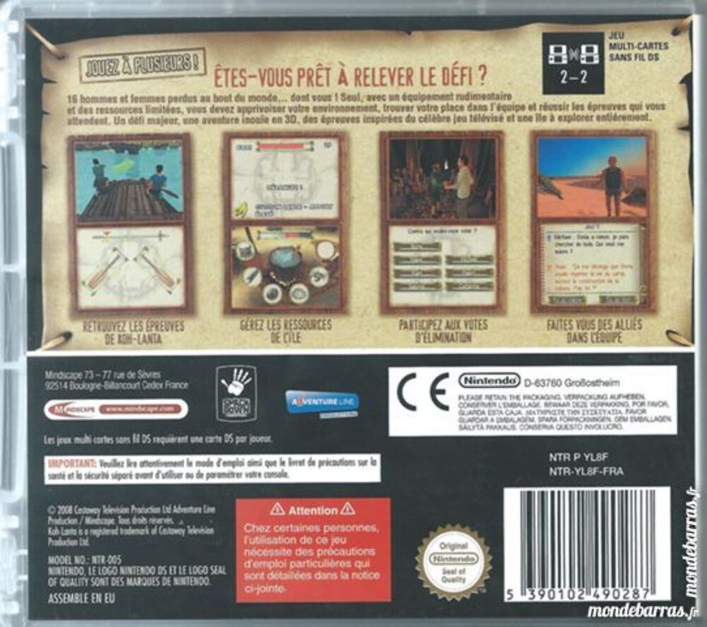 Jeu Nintendo DS "KOH-LANTA" (26) Consoles et jeux vidéos