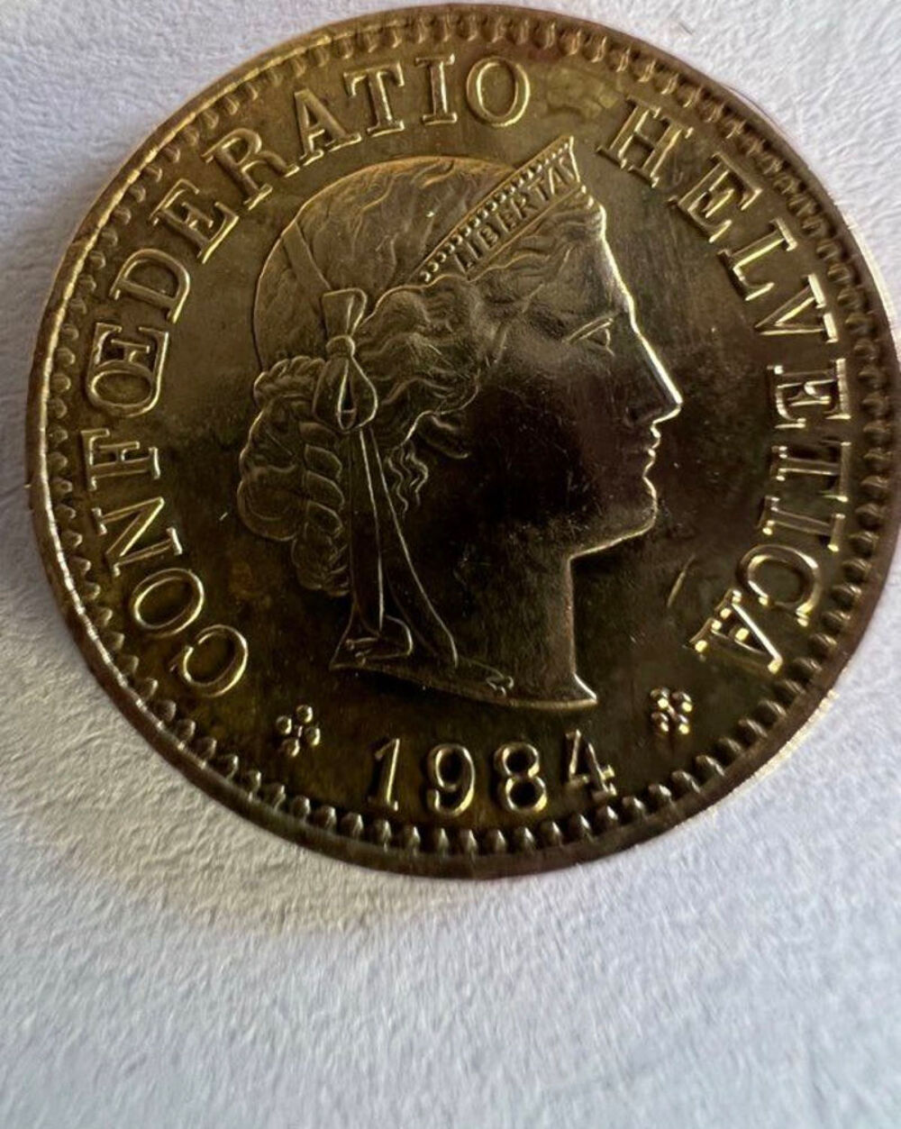 5 Centimes de francs Suisse Confoederation Helvitica 1984. 