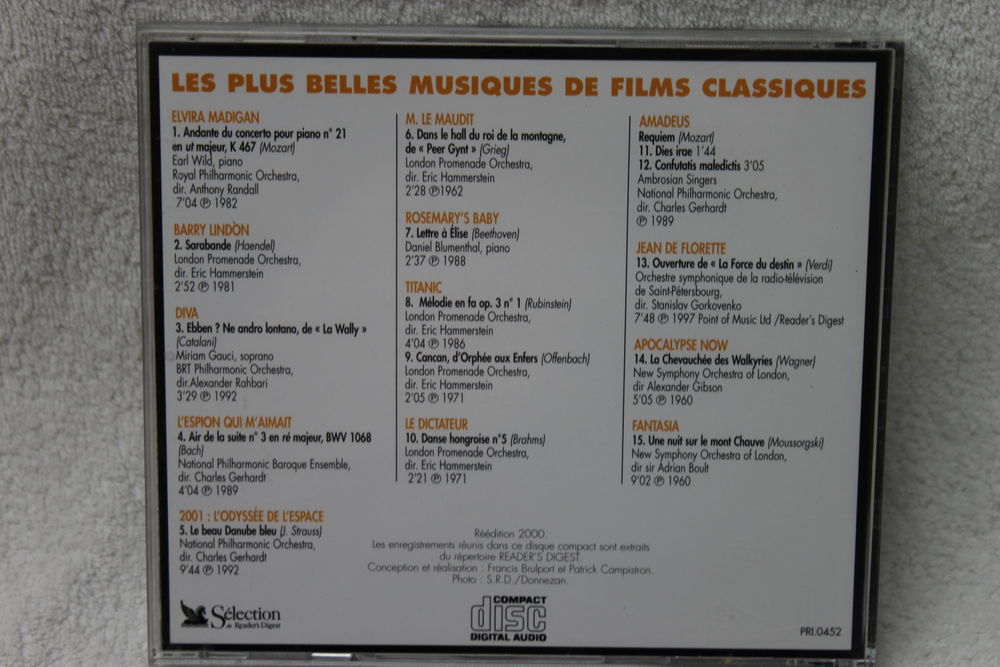 CD Les Plus belles musiques de films classiques CD et vinyles