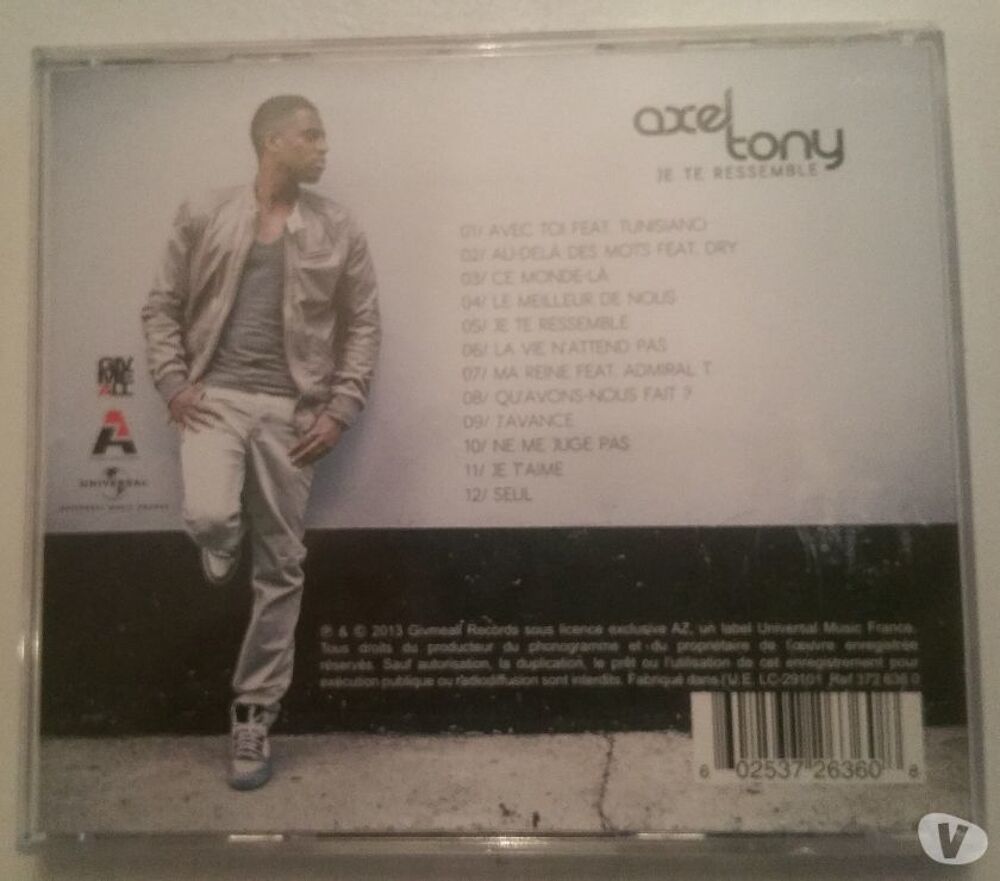 AXEL TONY JE TE RESSEMBLE. CD et vinyles