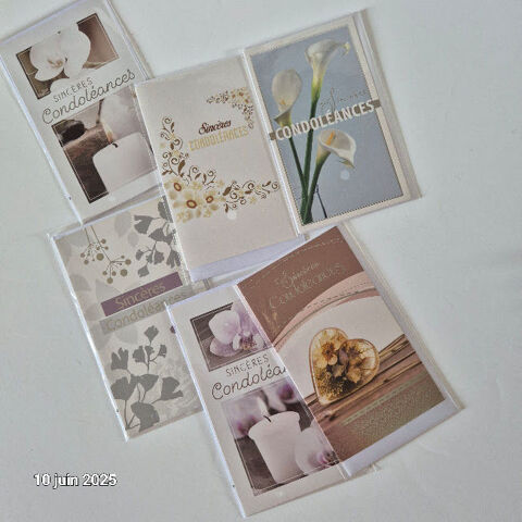 Lot de 6 cartes postales de condol�ances neuves bien s�r ! 8 Saumur (49)