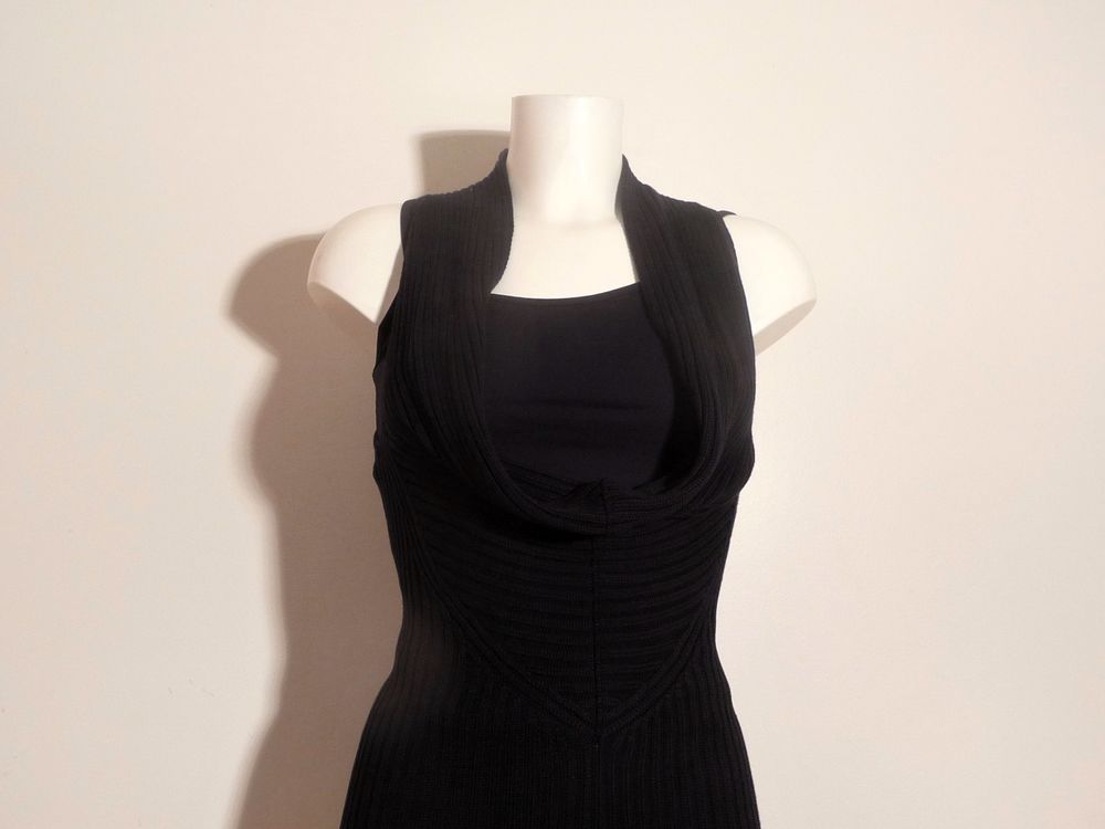 Robe Noir avec son Col B&eacute;nitier en 100% Coton- Stefanel Vêtements