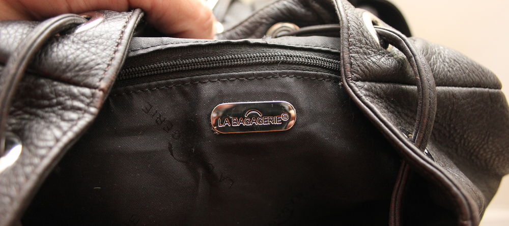 Sac &agrave; dos cuir chocolat LA BAGAGERIE Maroquinerie