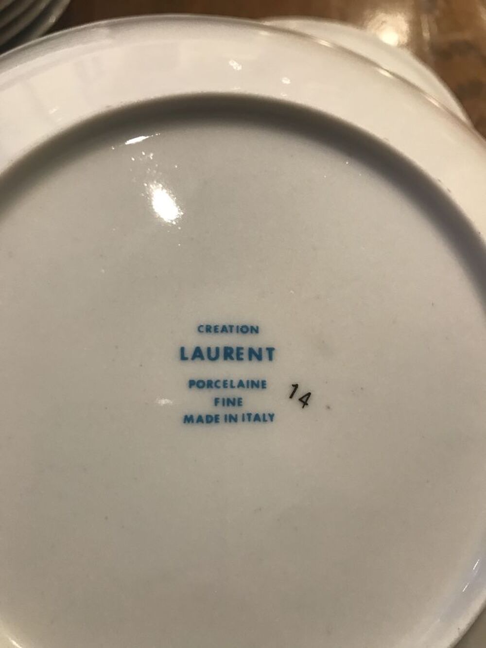 vaisselle porcelaine fine Laurent made Italie Décoration