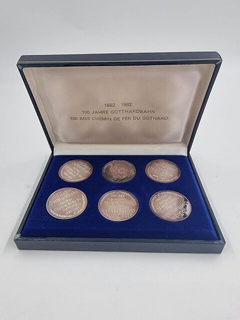 Coffret de 6 pièces 100 ans chemin de fer du Gothard 100 Vulbens (74)