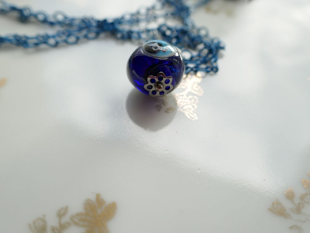 long sautoir bijoux protection, perle murano, mauvais ?il, Bijoux et montres