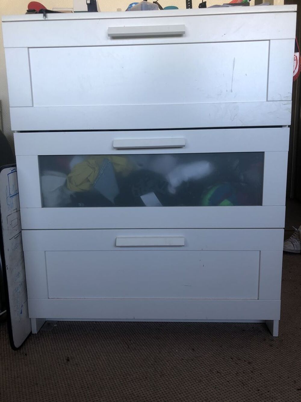 Commode BRIMNES blanche 3 tiroirs Meubles