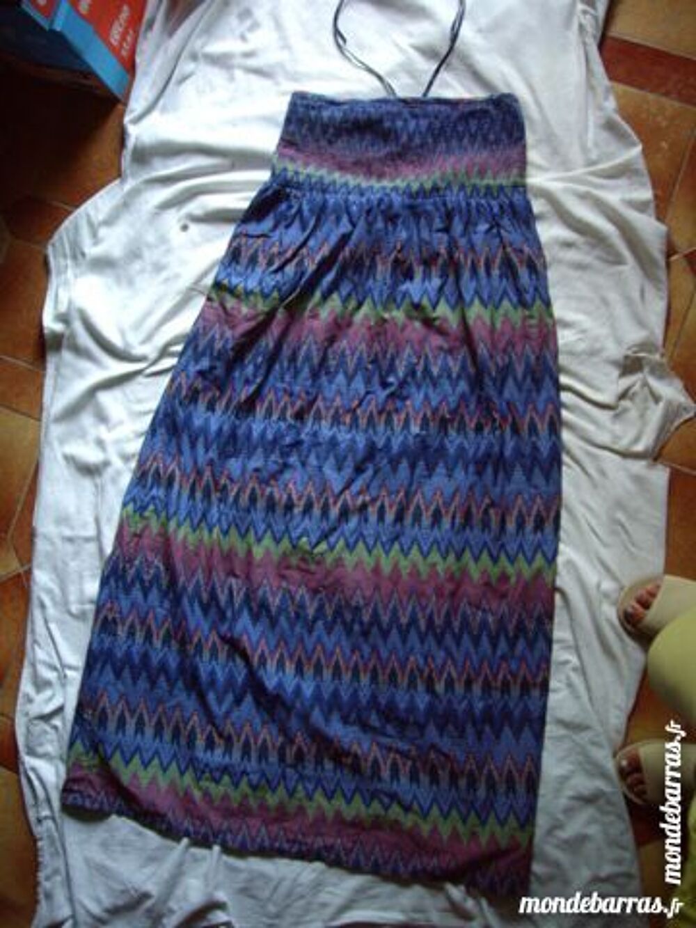 Robe Bleu Imprim&eacute; &eacute;paules nues T.44 (= T.XL) Vêtements