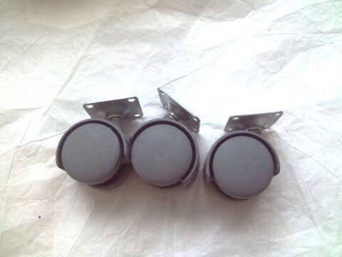 Lot de 3 roulettes jumel�es 4,5 cm, plastique gris 10 Villeurbanne (69)
