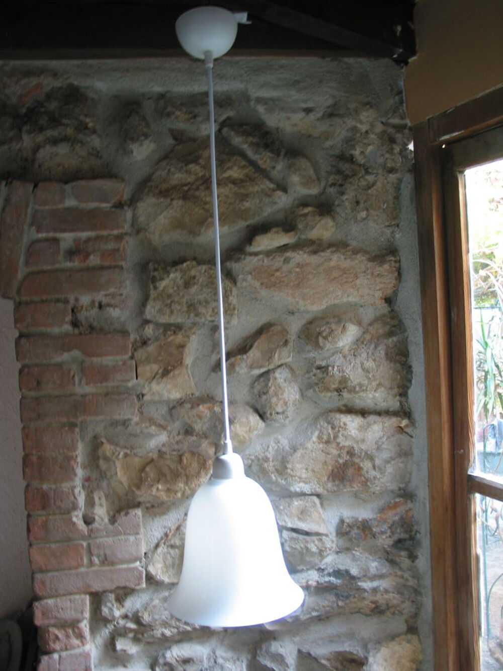 Lustre suspension art d&eacute;co vintage 1950 tulipe cloche avec c Décoration