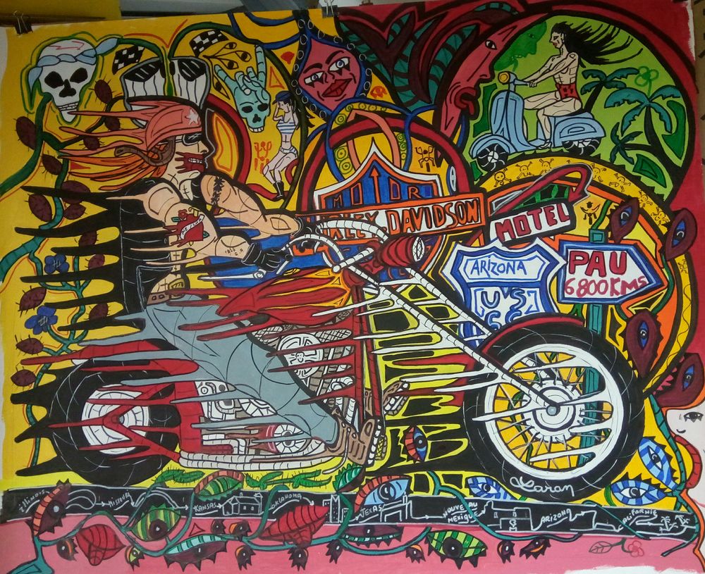 tableau acrylique sur toile art ( figuration libre) Dcoration