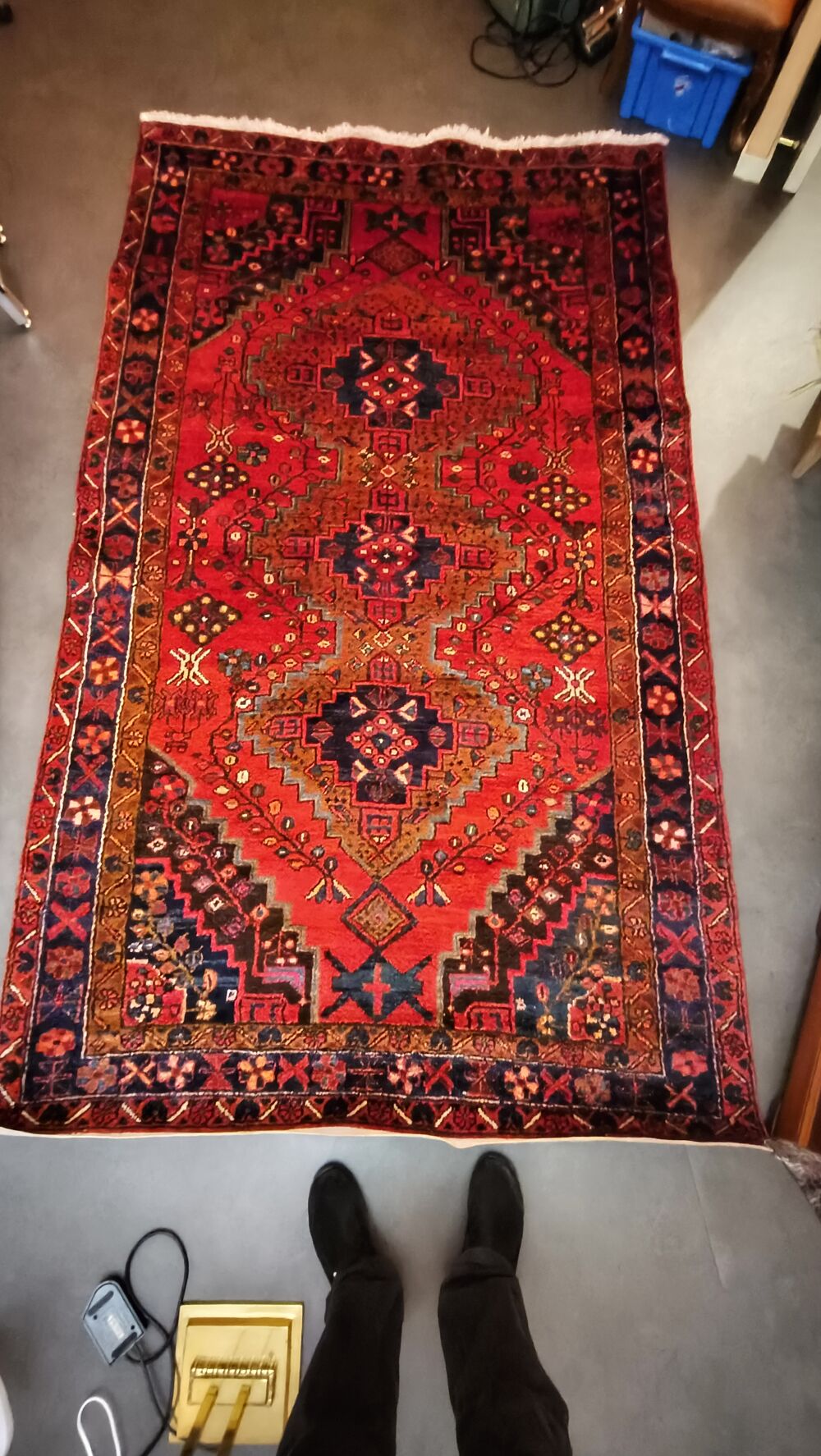 Tapis iranien fait main en laine de 2 m 60 sur 1 m 50 Décoration