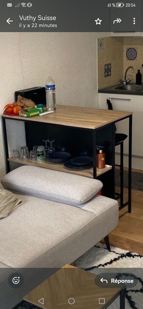 Table haute en bois  manger et 2 tabourets hauts 150 Mauguio (34)