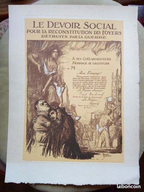 Lithographie Le Devoir social 19 Beauchamp (95)