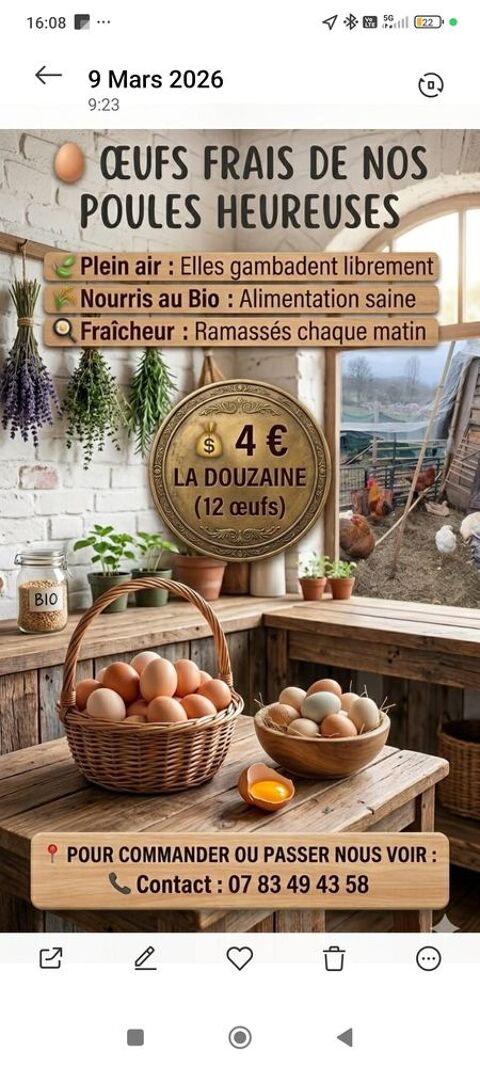 ?uf frais de nos poules heureuses. 4 31260 Salies-du-salat