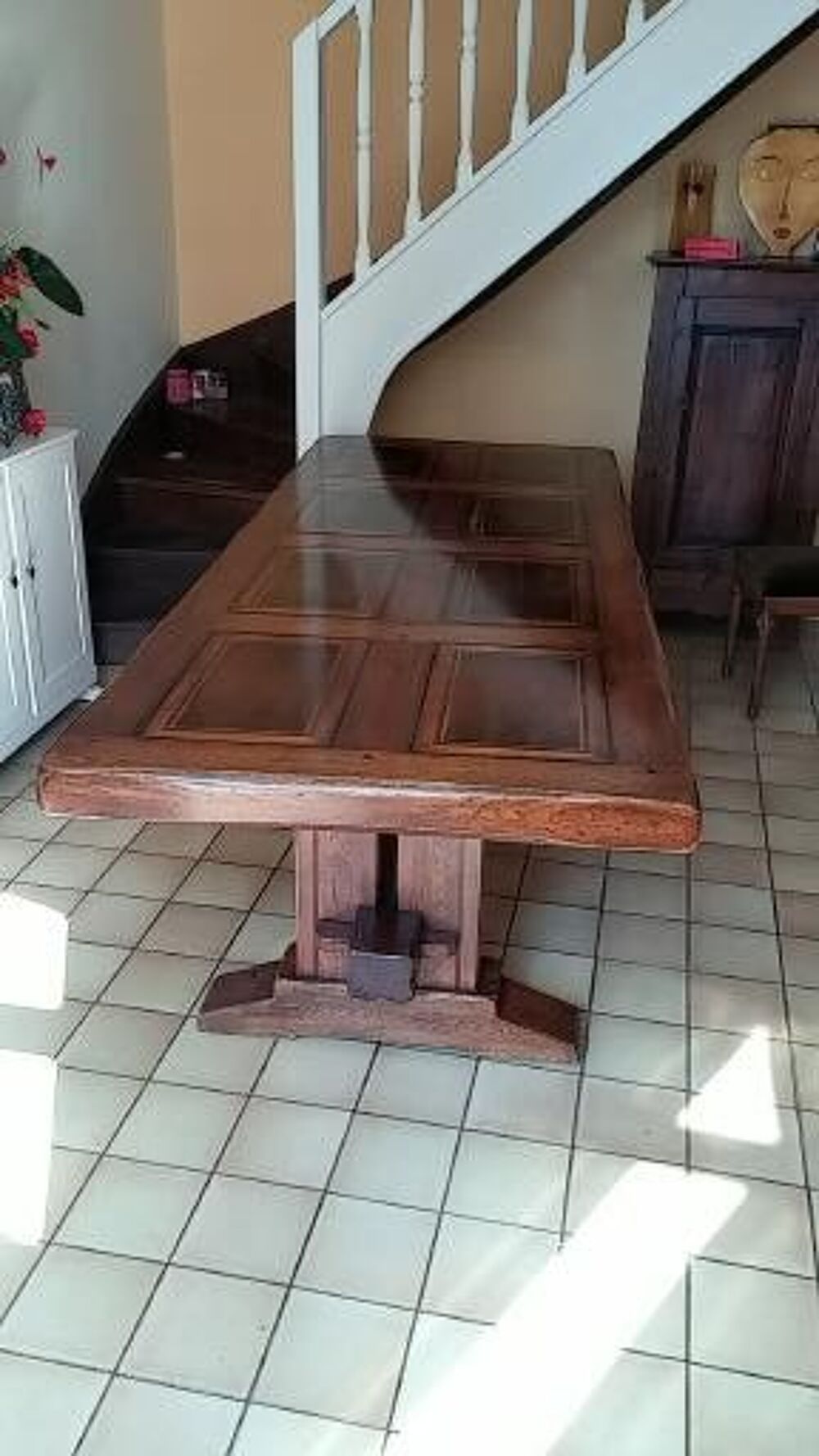 Table type monast&egrave;re ouvrag&eacute; &eacute;b&eacute;nisterie 280&times;100 cm Meubles