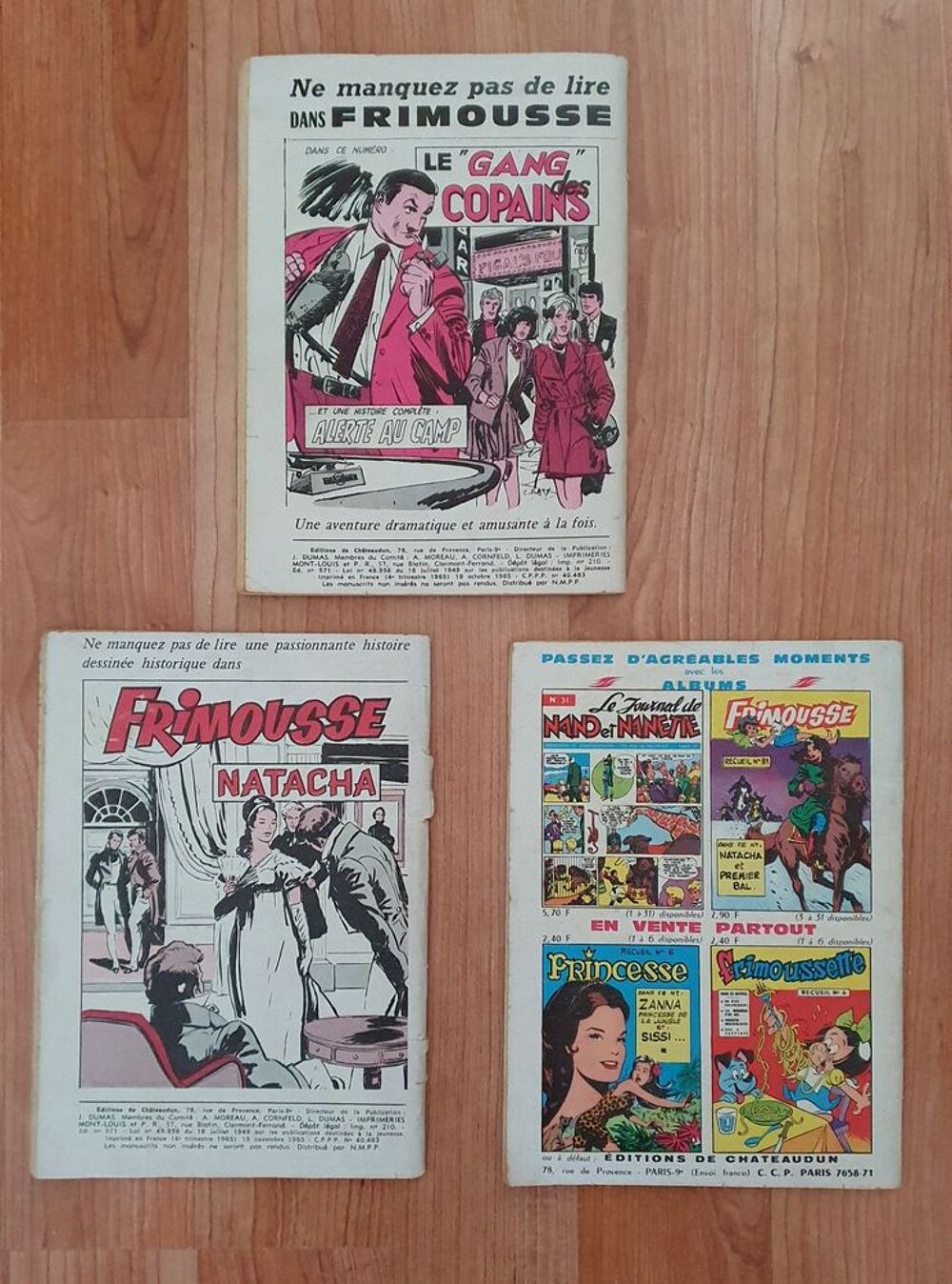 BD anciennes(1965) Princesses n&deg;36, 38 et 39 