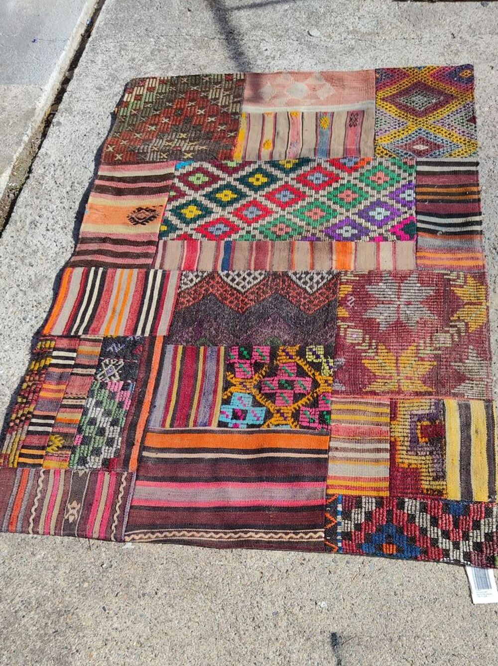 Tapis Kelim Patchwork multicolore, 182 x 124 cm Décoration