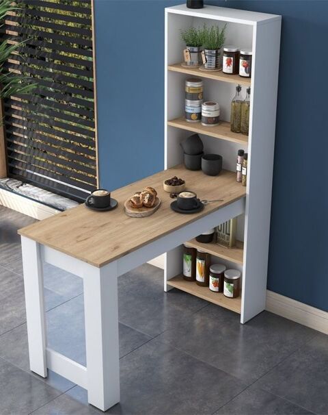 Table de cuisine '' Scandinave'' avec �tag�re 160 Rivery (80)