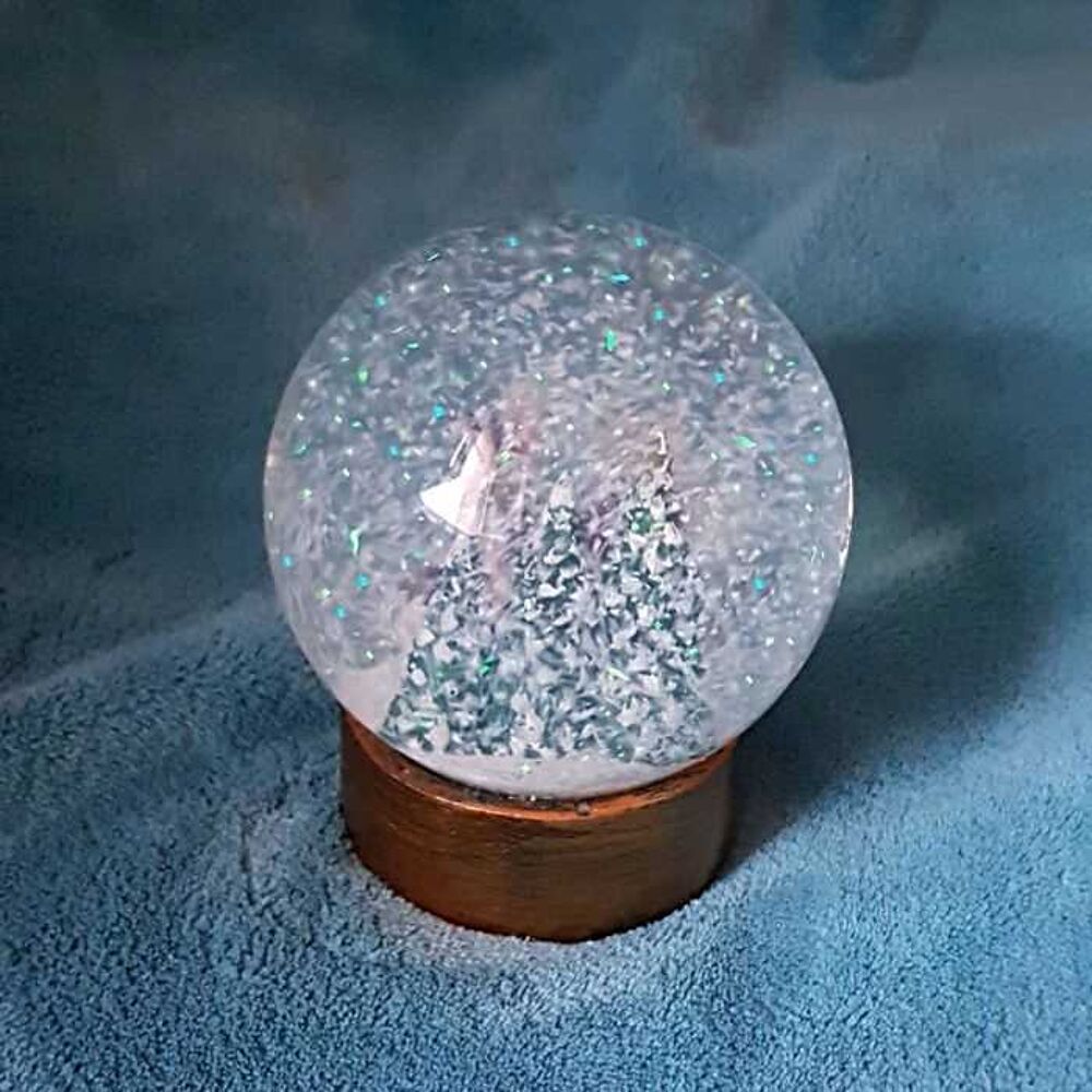 Grosse boule &agrave; neige paillette, verre, NEUF Dcoration