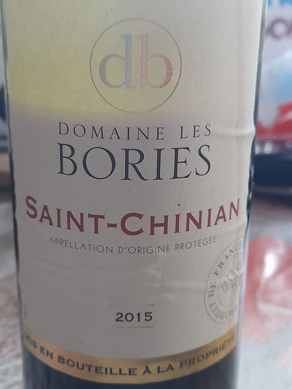 5 bouteilles de saint chinian 2015 Cuisine