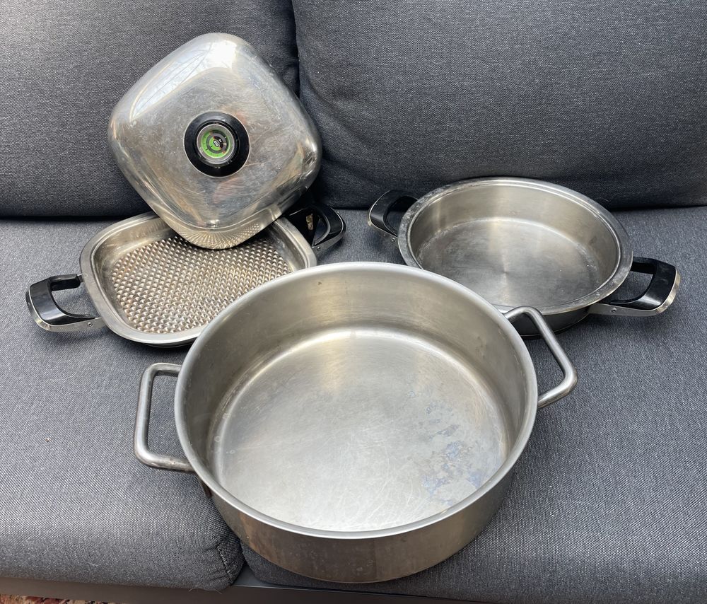 Lot de 3 faitouts +couvercle +st&eacute;rilisateur 12 bocaux offert Cuisine