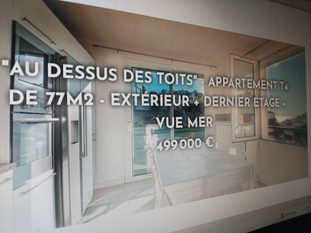 Vente Appartement APPARTEMENT T4 en supplément garage et place de parking Marseille 7