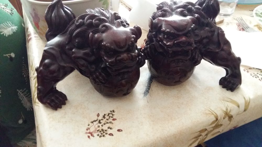 2 LIONS CHINOIS FO Décoration