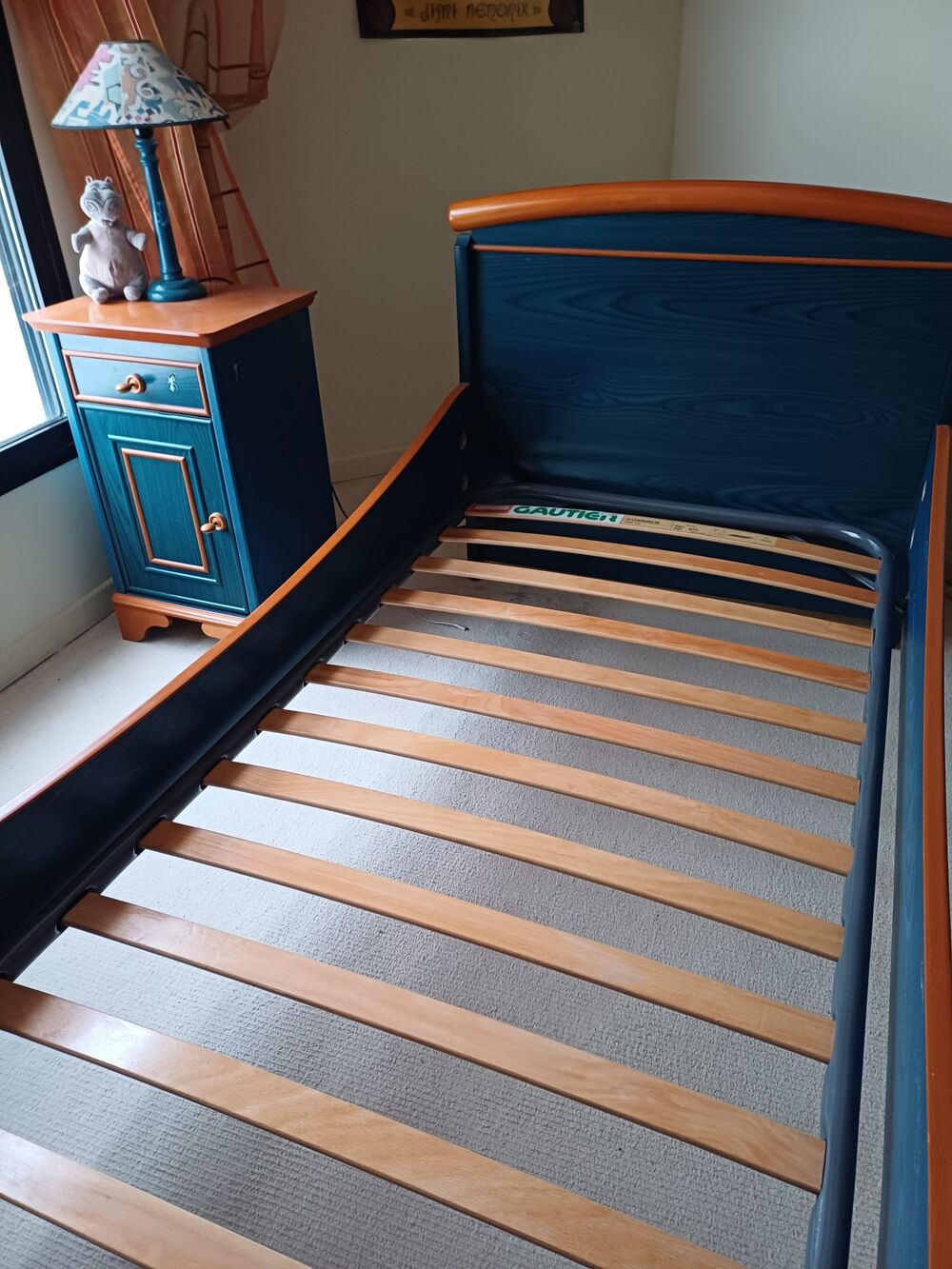 Lit enfant en bois bleu - Gautier 90x 200 cm Meubles