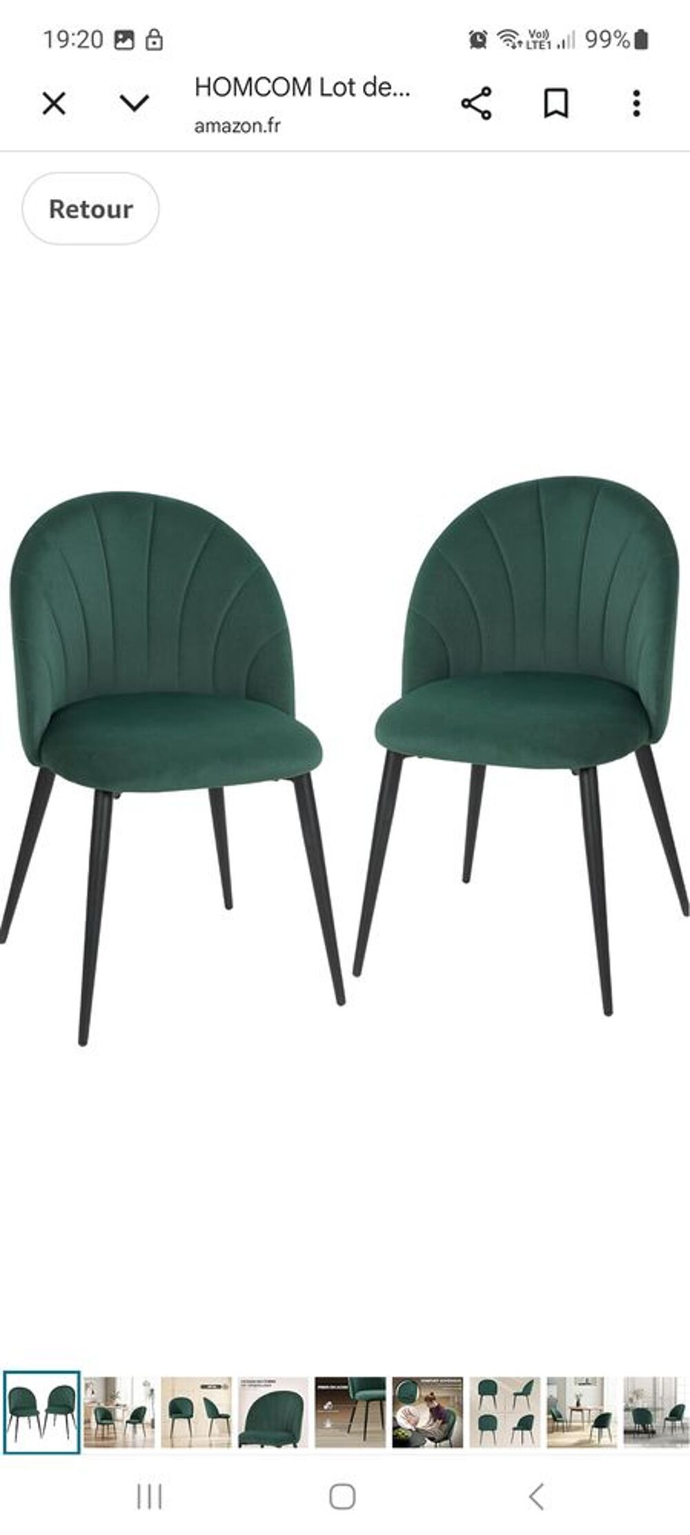 6 chaises velours vert Meubles
