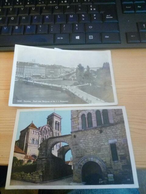 LOT DE DEUX CARTES POSTALES ANCIENNES GENEVE VEZELAY  8 Levainville (28)