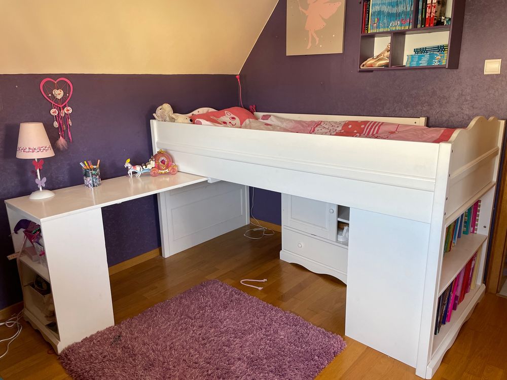 Lit enfant mi-hauteur (avec bureau et commode)
Mobilier enfants