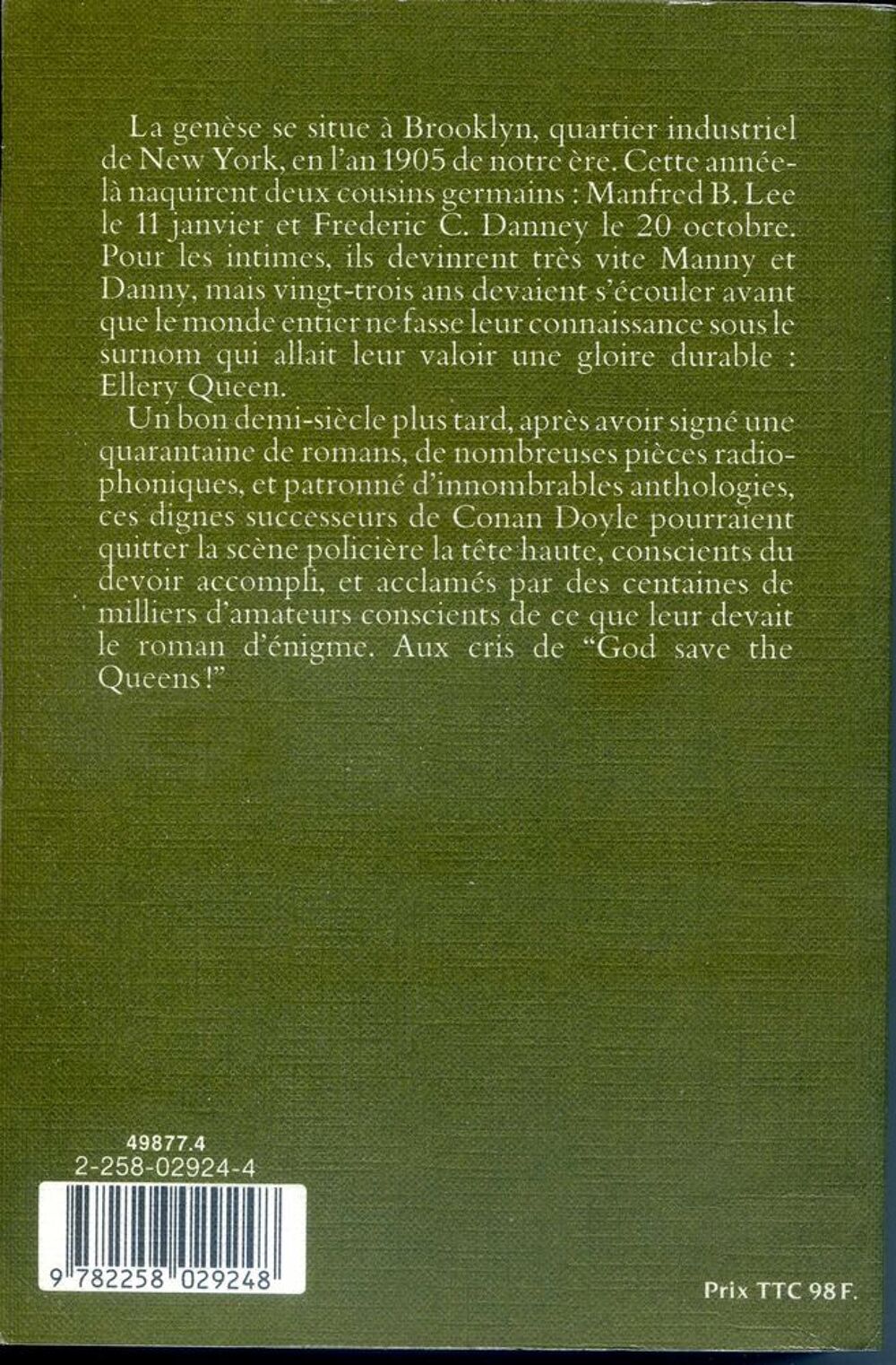 SEPT ENIGMES Ellery Quenn Livres et BD