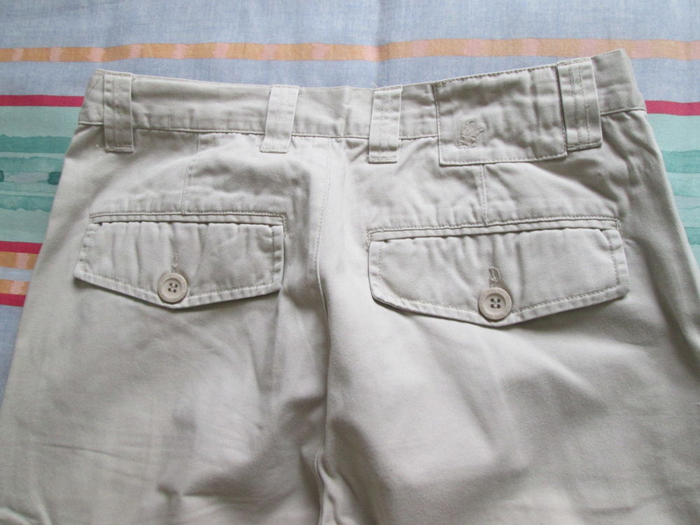 Pantalon multipoches toile &eacute;paisse beige homme taille 38 Vtements