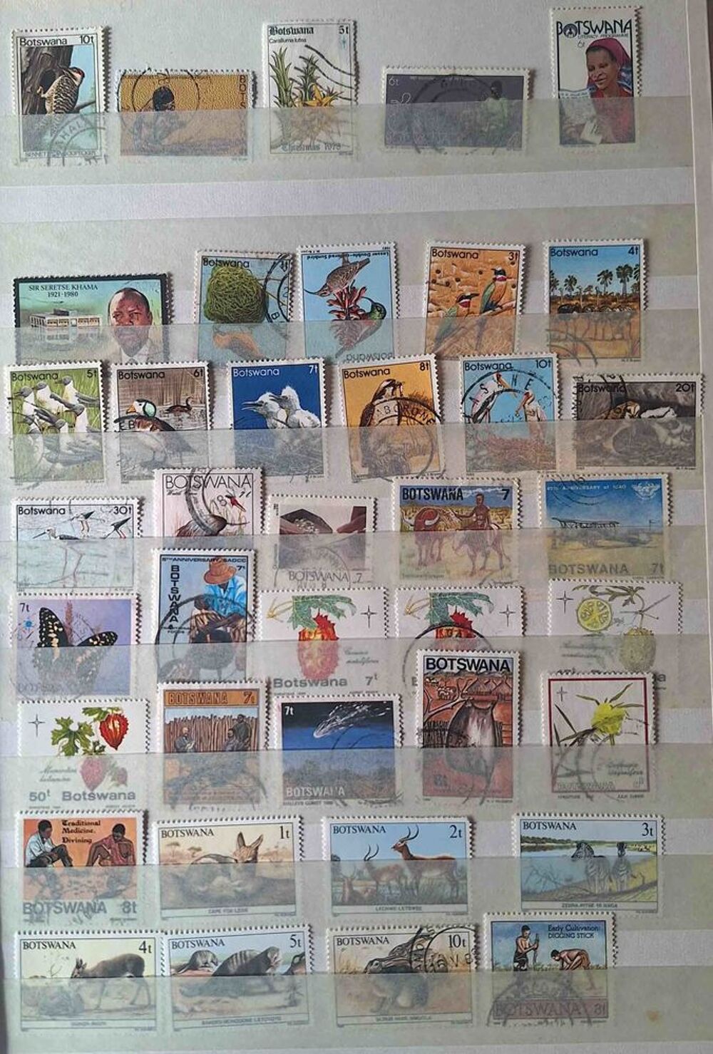 S&eacute;rie de timbres de collection du Botswana 