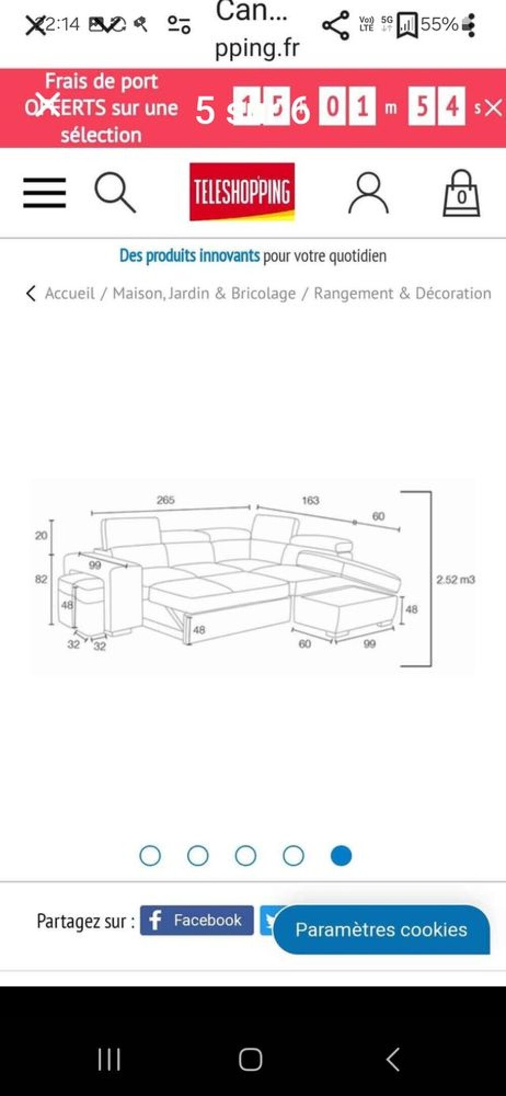 Canap&eacute; premium confort tissu gris gauche Meubles