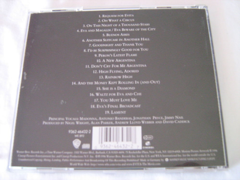 CD Evita CD et vinyles