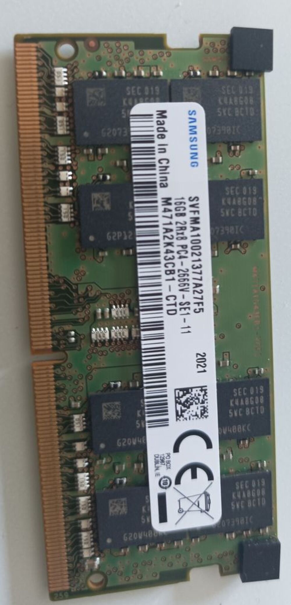 Barrette de Ram Samsung 16 GB Matériel informatique
