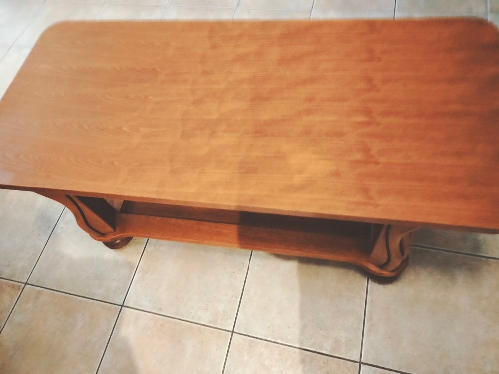 Table basse bois avec plateau inf&eacute;rieur pour rangement Meubles