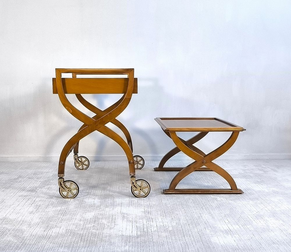 Belle paire de tables vintage en teck ? Desserte roulante Meubles