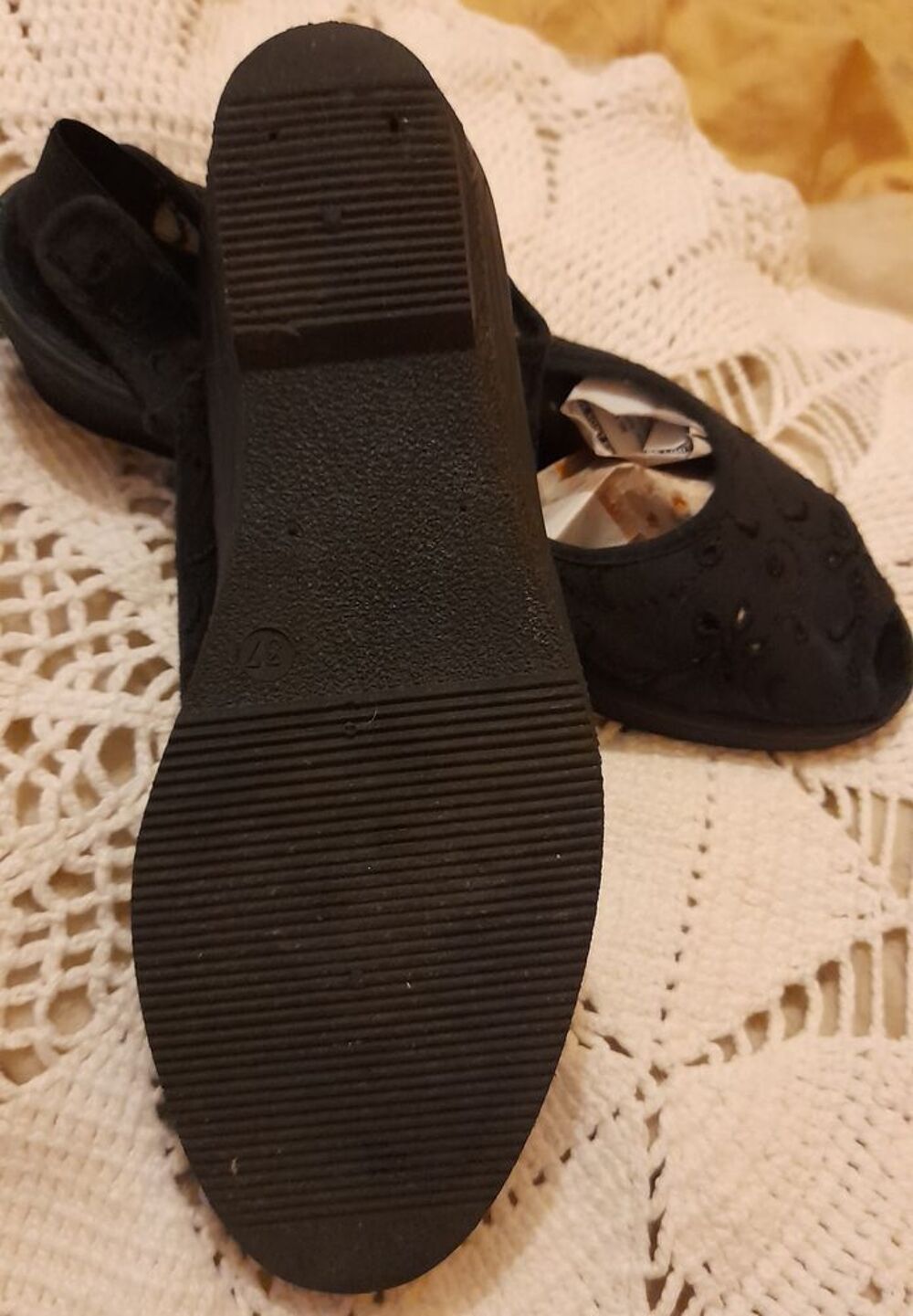 sandale en dentelle noir Chaussures