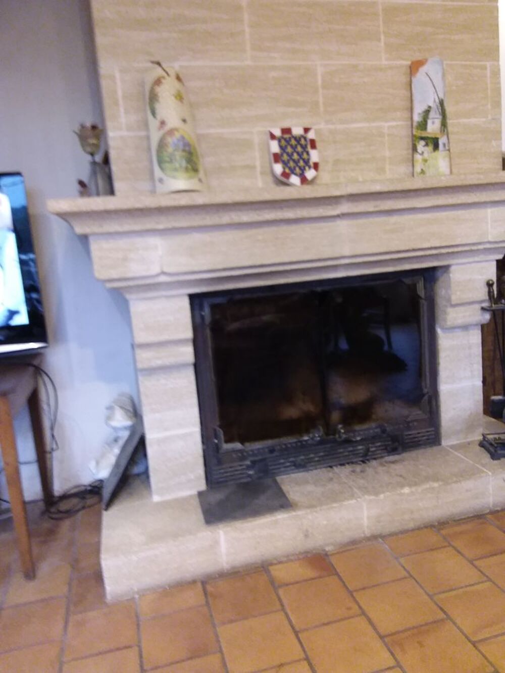 Chemin&eacute;e avec insert Décoration