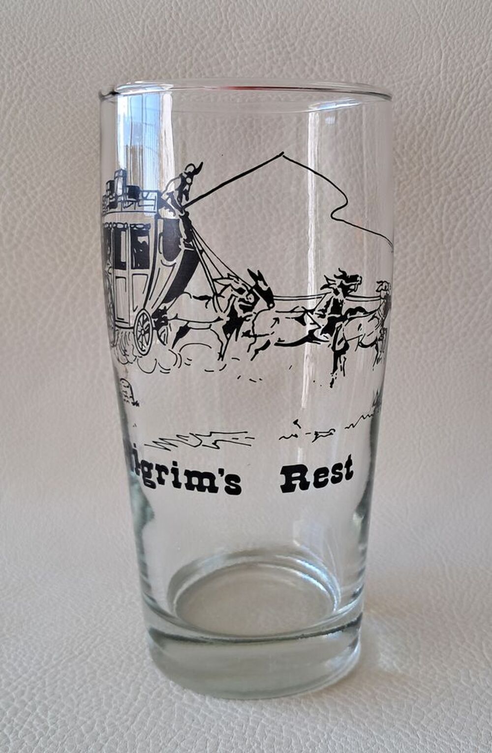 verre &agrave; bi&egrave;re pilgrim's rest d&eacute;cor western diligence 