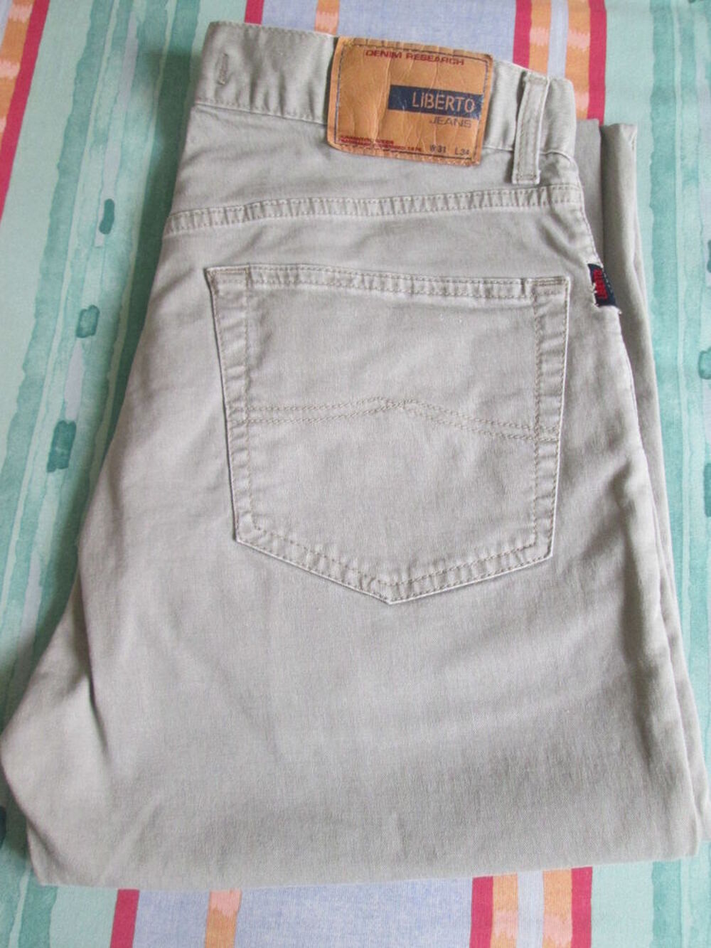 Pantalon jean beige LIBERTO homme taille 40 Vêtements