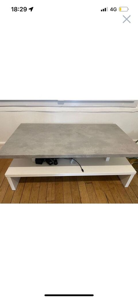 Table basse rectangulaire grise et blanche 22 Pomponne (77)