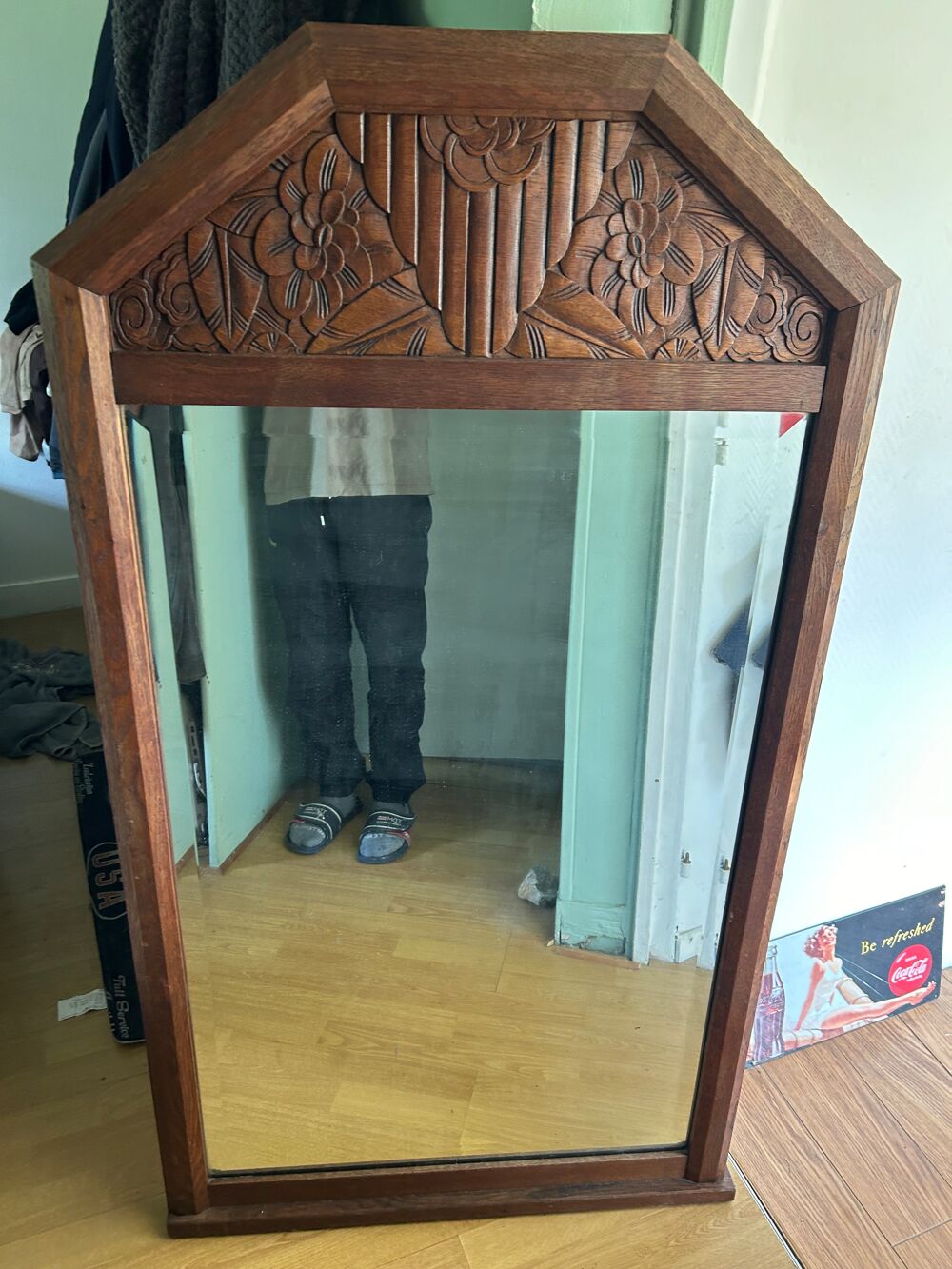 Miroir en ch&ecirc;ne massif Décoration