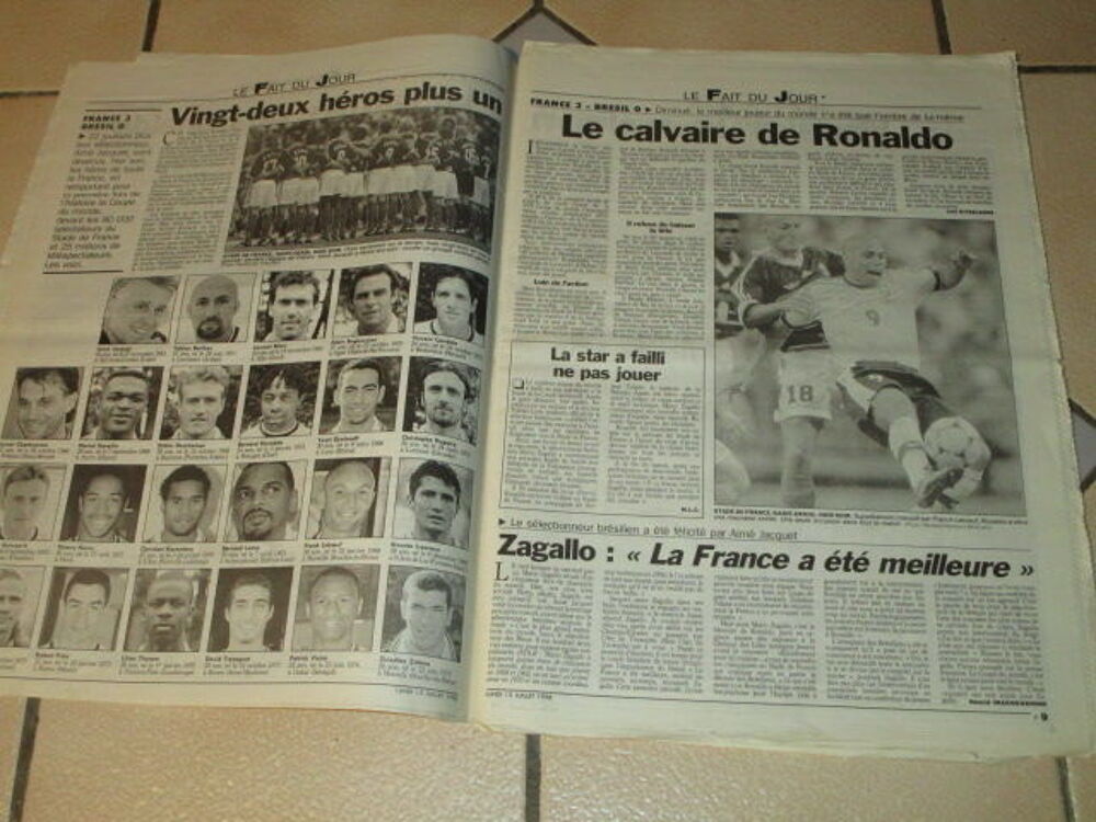 PARISIEN 13 JUILLET 1998 VICTOIRE COUPE MONDE FOOTBALL 
